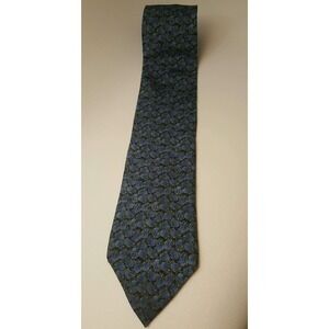 Raphael Men's Tie Blue and Green Floral Design 100% Silk Roma Milano Suit Jacket